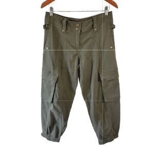 BARBARA BUI Linden Green Utility Cargo Pants Sz 38 Cotton Pocket Outdoor Grunge